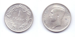 Belgium 1 Franc 1910 (legend In French) - 1 Franc