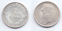 Belgium 2 Francs 1912 (legend In Dutch) - 2 Francs