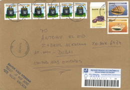BRAZIL - 2013 - REGISTERED STAMPS  COVER TO DUBAI. - Covers & Documents