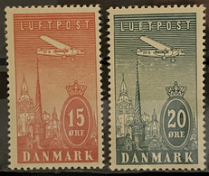 DENMARK - MH* - 1934  # 218/219 - Posta Aerea