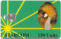 Uganda - Starcom - Crane Bird (Green), (Reverse #4), SC7, 150U, Used - Ouganda