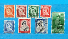 (Us8) NUOVA ZELANDA  °-1954-57 - Elizabeth II.  Yvert. 328-329-330-331-332-336-337-338. Used. - Used Stamps