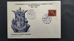 PORTUGAL COVER - 1ª EXP. FILATELICA - CALDAS DA RAINHA 1957 (PLB#03-28) - Postembleem & Poststempel