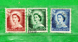 (Us8) NUOVA ZELANDA  °-1954-57 - Elizabeth II.  Yvert. 329-330-332. Used. - Gebruikt