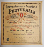 PORTUGAL-LISBOA- «Companhia Productora De Malte E Cerveja "Portugalia"-Titulo Uma Acção 500$00-Nº 656-16MAI1946 - Industrie