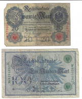 Banknote Zu 20 Und 100 Reichsmark - Verzamelingen