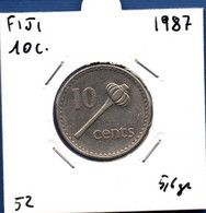 FIJI - 10 Cents 1987 -  See Photos -  Km 52 - Figi