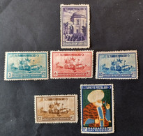 TURKEY OTTOMAN العثماني التركي Türkiye 1941 4 CENTENARY OF THE DEATH OF ADMIRAL BARBAROS CAT UNIF 957/962 MNHL - Unused Stamps