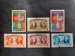 TURKEY OTTOMAN العثماني التركي Türkiye 1939 UNITED STATES CONSTITUTION CAT UNIF 906/911 MNH 12 KURUS OBLITERE - Ungebraucht