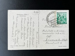 EAST GERMANY DDR 1954 POSTCARD RASTENBERG TO EISENACH 05-07-1954 OOST DUITSLAND DEUTSCHLAND - Cartas