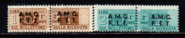 TRIESTE - AMGFTT - 1947 - PACCHI POSTALI - SOVRASTAMPA SU DUE LINEE - 1 E 2 LIRE - MNH - Paquetes Postales/consigna