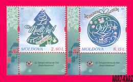 Delcampe - MOLDOVA 2022 Happy New 2023 Year! Merry Christmas! Fur Tree 2v MNH - Neujahr