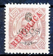 !										■■■■■ds■■ Macao 1913 AF#176 (*) King Carlos, Local Overprint 6 Avos On 100 Réis (x2547) - Oblitérés