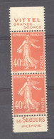 1413  -  France  :   Yv  194b  **  Paire Verticale De Carnet - 1906-38 Semeuse Camée