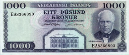 ICELAND 1000 KRONUR 1961 P 46 UNC SC NUEVO - Islandia