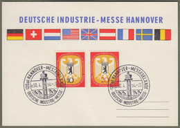 Berlin: Sonderkarte Mi-Nr. 129-30 SST, Bundestag In Berlin, Zu: " Deutsche Industriemesse Hannover 1956 " !    X - Briefe U. Dokumente