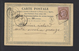 CARTE POSTALE PRÉCURSEUR N° 58 Obl ORANGE Boite Rurale A CHATEAUNEUF - 1849-1876: Classic Period