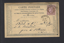 CARTE POSTALE PRÉCURSEUR N° 54 Obl SAINT ETIENNE - 1849-1876: Klassieke Periode