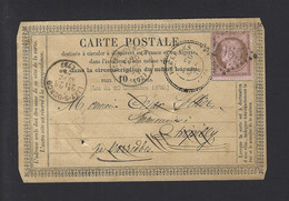 CARTE POSTALE PRÉCURSEUR N° 54 Obl LISY SUR OURCQ Pour WAMBRECHIES - 1849-1876: Période Classique