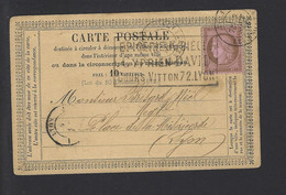 CARTE POSTALE PRÉCURSEUR N° 54 Obl LYON - 1849-1876: Période Classique