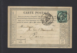 CARTE POSTALE PRÉCURSEUR N°65 Obl PARIS - 1877-1920: Periodo Semi Moderno