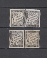 FRANCE 4 TIMBRES TAXE N° T 10 à 13 NEUFS SANS GOMME & OBLITERE DE 1882   Cote : 198 € - 1859-1959 Mint/hinged