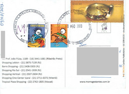 C3 : Brazil - Compass Stamps Used On Postcard - Lettres & Documents