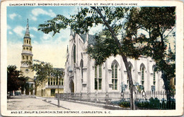 South Carolina Charleston Church Street Showing Huguenot Church - Charleston