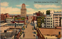 Texas El Paso Texas Street Looking East 1945 Curteich - El Paso