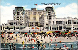 New Jersey Atlantic City Hotel Dennis Beach Scene - Atlantic City