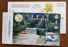 Rafting On Rubber Boat,China 2000 Fujian Sanming Tourism Landscape Advertising Pre-stamped Card - Rafting