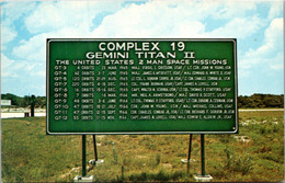 Florida Kennedy Space Center NASA List Of Gemini Titan II Space Missions Roadside Sign - Altri & Non Classificati