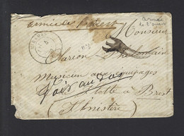 FRANCE LETTRE En PP  De MIRAMAS Pour BREST ARMEE DE L'OUEST Réexpédier Hôpital  Guerre 1870 Marine Equipage De La Flotte - Krieg 1870