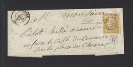 FRANCE LETTRE N° 13 Obl AUXERRE + BOITE RURAL - 1849-1876: Période Classique