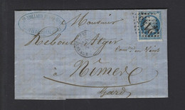 FRANCE LETTRE N° 22 Obl  LYON GC 2145 - 1849-1876: Période Classique