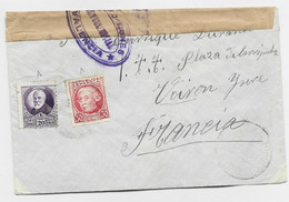 ESPANA 20C+30C LETTRE COVER ?? CUENFA 1937 TO FRANCE CENSURA VALENCIA - Republican Issues