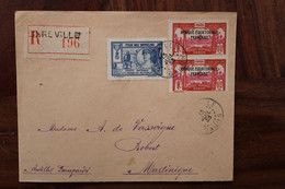 1933 Gabon France AEF Martinique Cover Colonie Recommandé Registered Reco R Timbre Pour Nos Orphelins - Covers & Documents