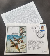 New Zealand Anniversary Battle Of Britain 1978 Aircraft Air Force Flight Airplane Aviation Queen (FDC) *toning - Lettres & Documents