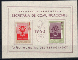 1960 Argentina, Anno Del Rifugiato Foglietto, Serie Completa Nuova (**) - Hojas Bloque