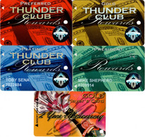 Lot De 5 Cartes Casino : Thunder Valley Casino (Lincoln CA) - Tarjetas De Casino