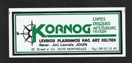 Autocollant Années 1980 KORNOG  Livres Disques Morlaix  MONTROULEZ  Publicité - Très Très Bon état -  Tz 700 - Adesivi
