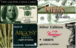 Lot De 4 Cartes Casino : Gilpin (CO) - Viejas (CA) - Argosy (IA) - Flamingo (Reno NV) - Casinokarten