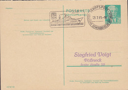 DDR Postal Stationery Ganzsache Antwort III/18/185 Schiffspost Deutsche Democratische Republik 1961 PÖSSNECK (2 Scans) - Postales - Usados