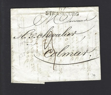 FRANCE LETTRE 67 STRASBOURG 1818 - 1801-1848: Précurseurs XIX