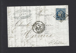FRANCE LETTRE N° 45 Obl LYON - 1849-1876: Klassieke Periode
