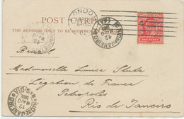 GB 1902 Superb Postcard W EVII 1d Carmine Tied By Early BOSTON Machine Postmark „LONDON / 4“ (CBP 10/62) To The French - Briefe U. Dokumente