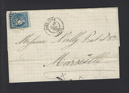 FRANCE LETTRE N° 46 Obl BORDEAUX GC 532 - 1849-1876: Klassieke Periode