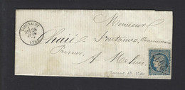 FRANCE LETTRE N° 60 Obl LIEUSAINT GC 2037 - 1849-1876: Période Classique