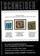 Maison SCHNEIDER - 36. Auktion Briefmarken - 14/18-11-1980 - Essen. - Auktionskataloge