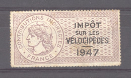 France  -  Fiscaux  :   Impôt Sur Les Vélocipèdes 1947  ** - Timbres